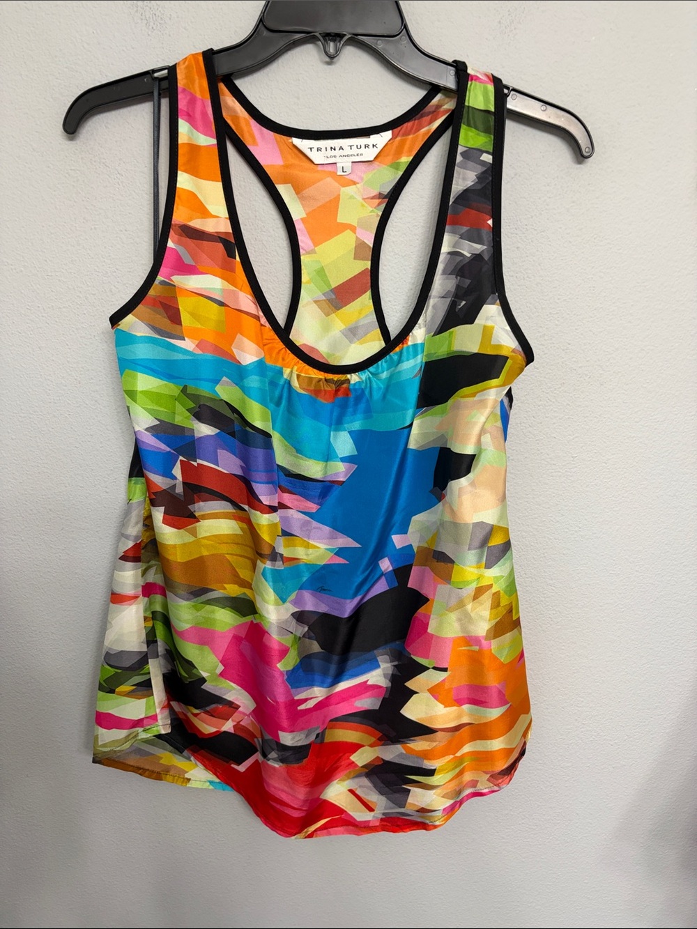 Trina Turk Silk Racerback Tank size L